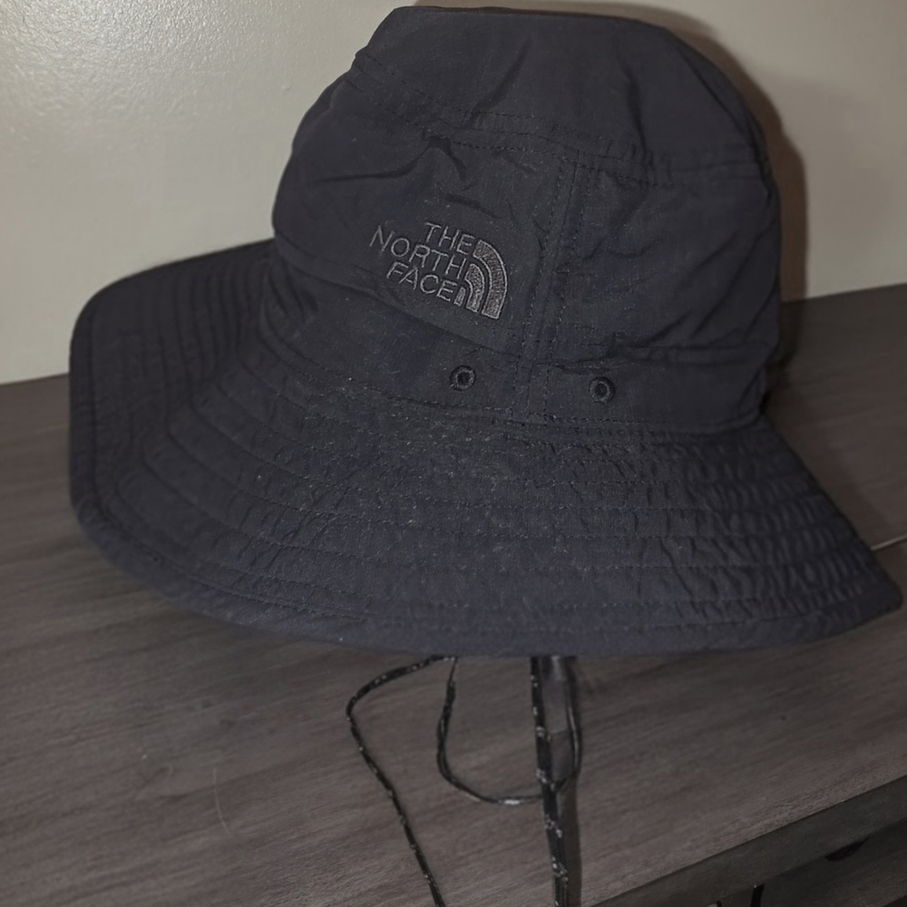 The North Face Black Bucket Hat with Chin Strap